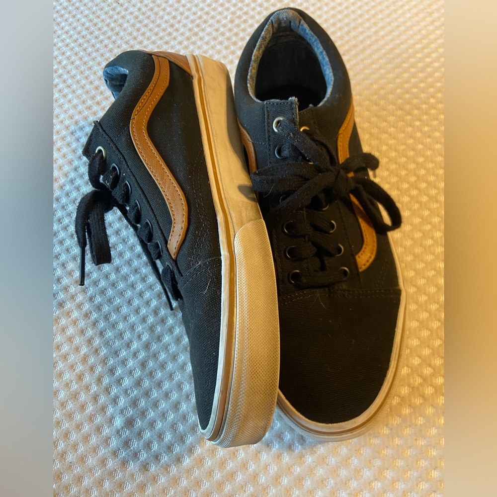 Black and Tan Canvas Sneakers
